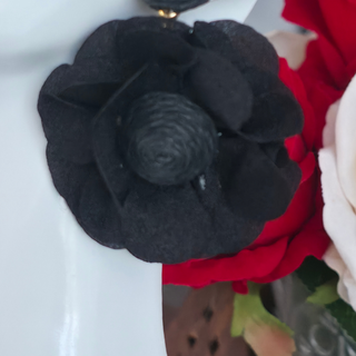 Earrings Floral Design 4 - Black