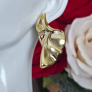 Earrings Gold Textured