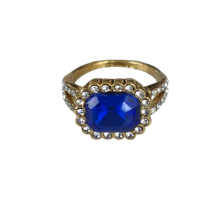 Ring Gold Big Stone Sapphire - Blue