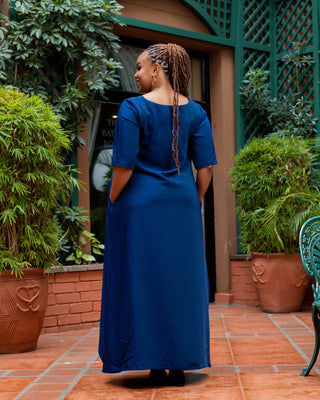 Saito Dress - Navy Blue