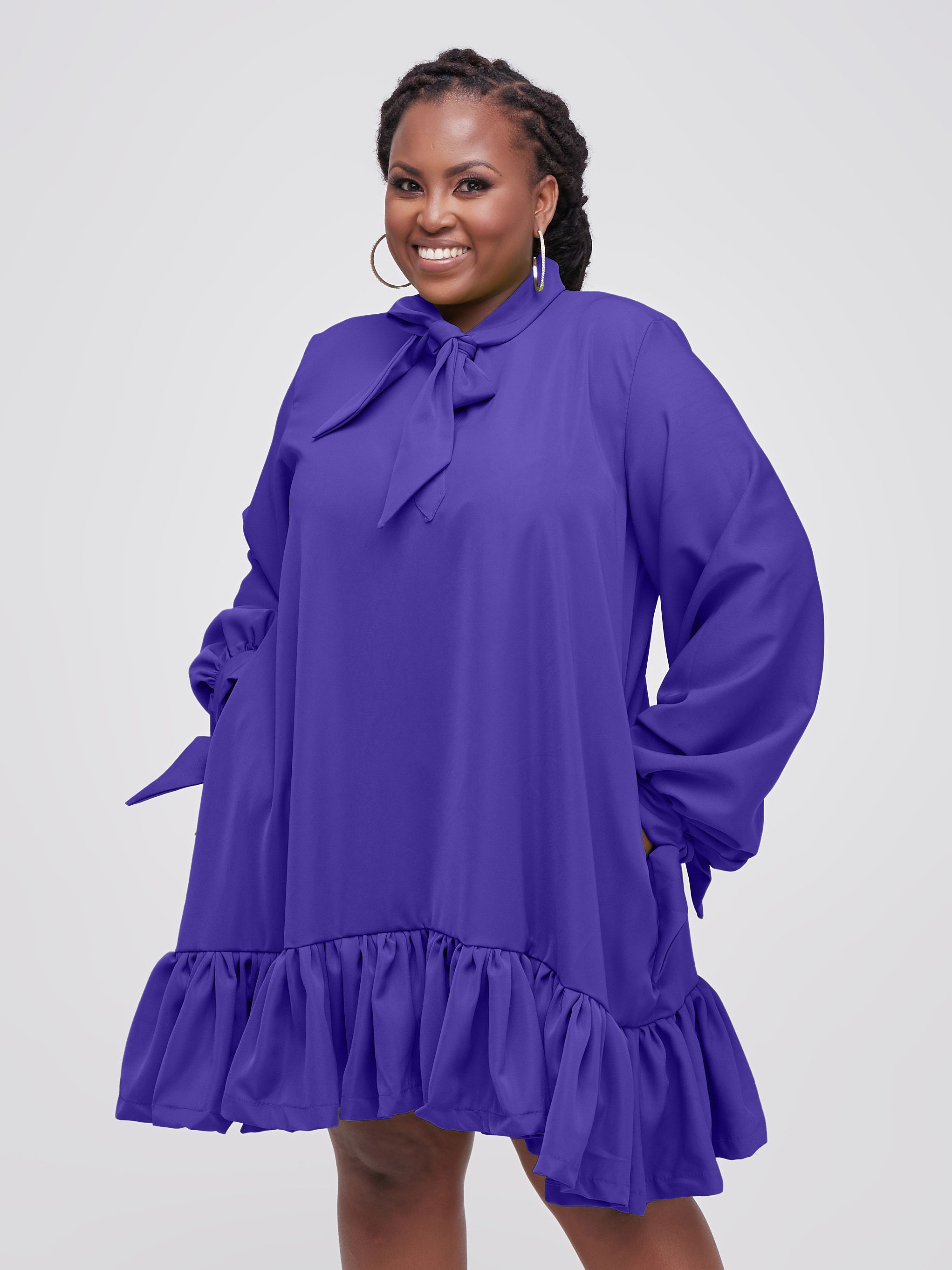 Ruro Shift Dress Royal Purple Olakira Craft