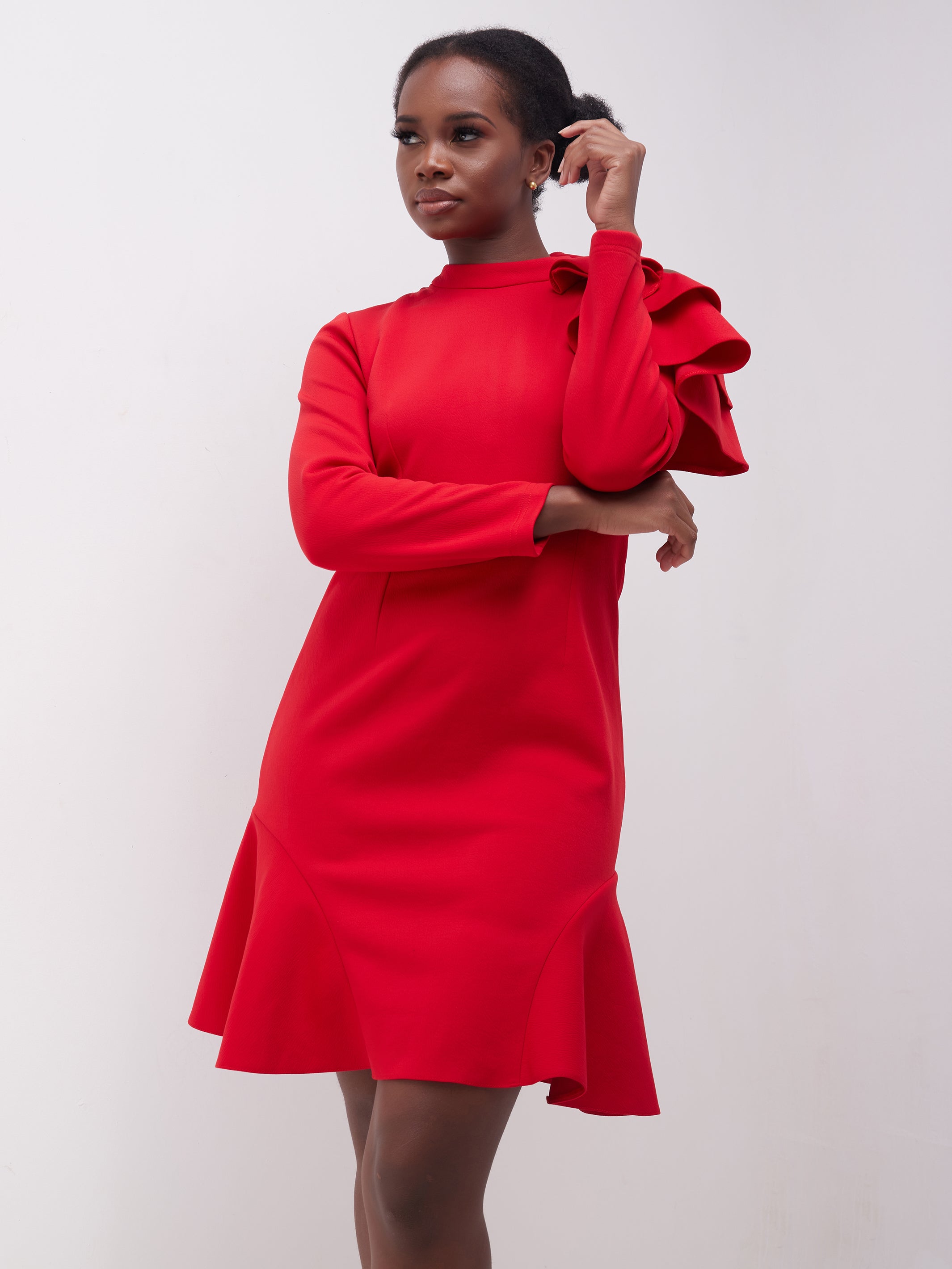 Smock dress best sale red