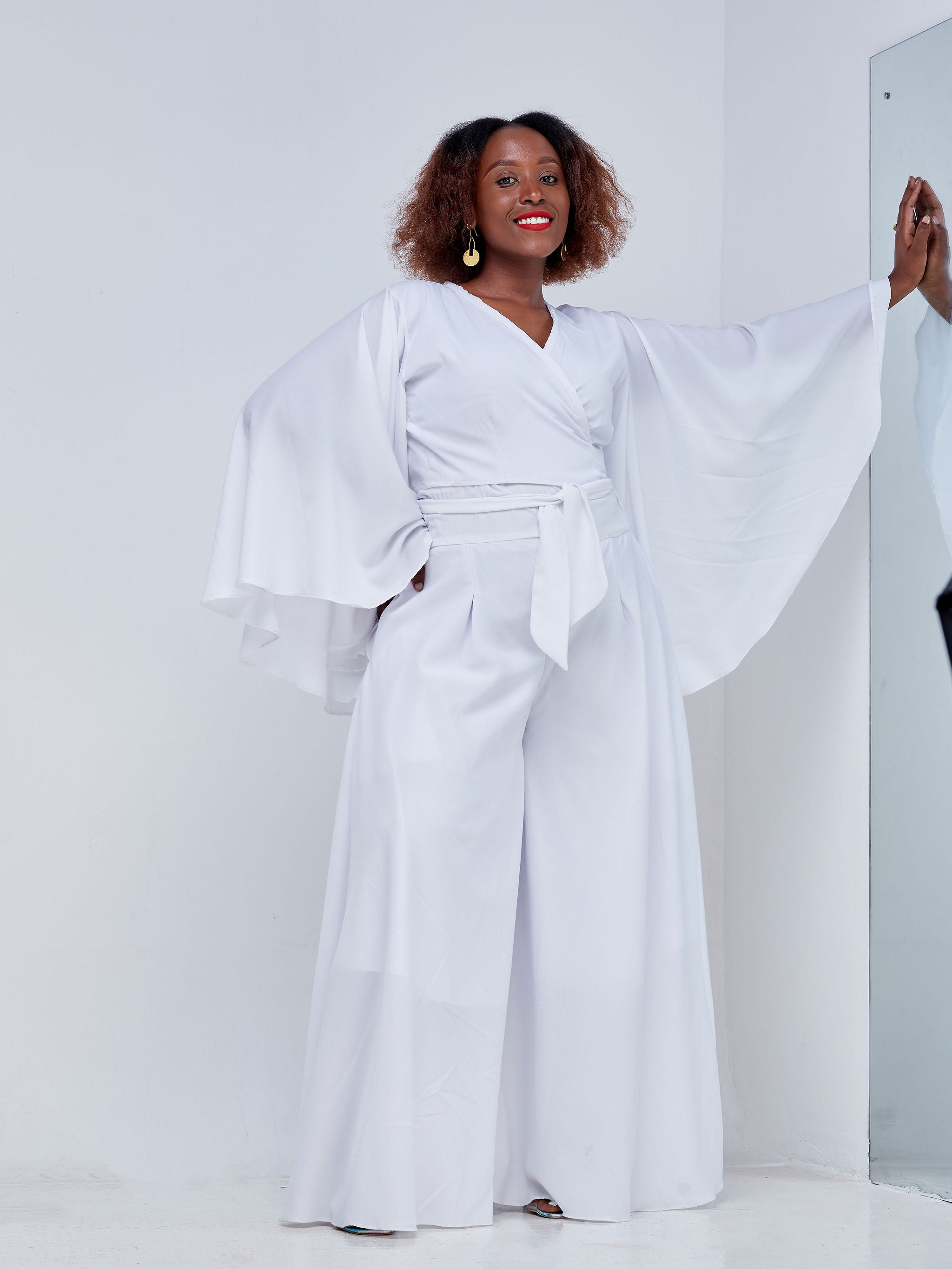 White and discount blue palazzo pants