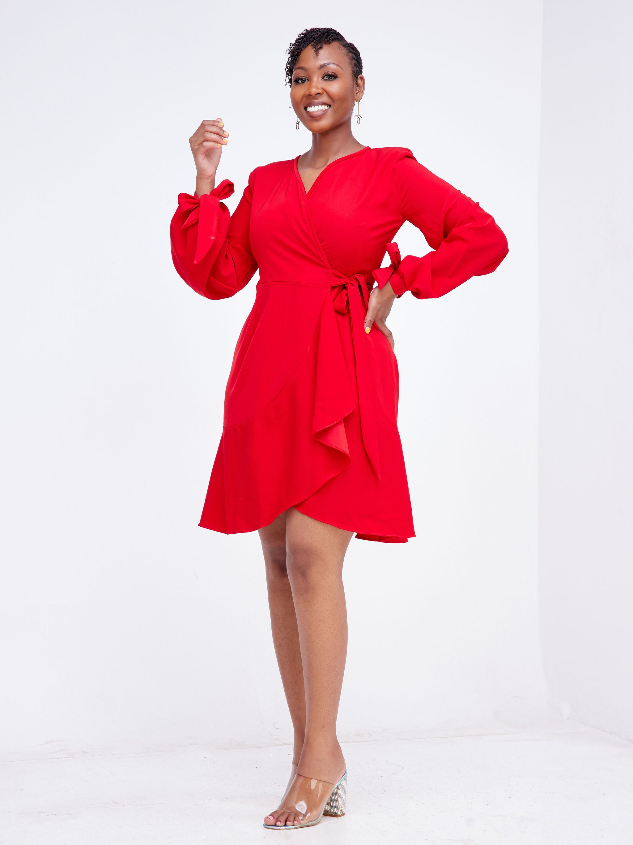 Kajire Wrap Dress Red Olakira Craft