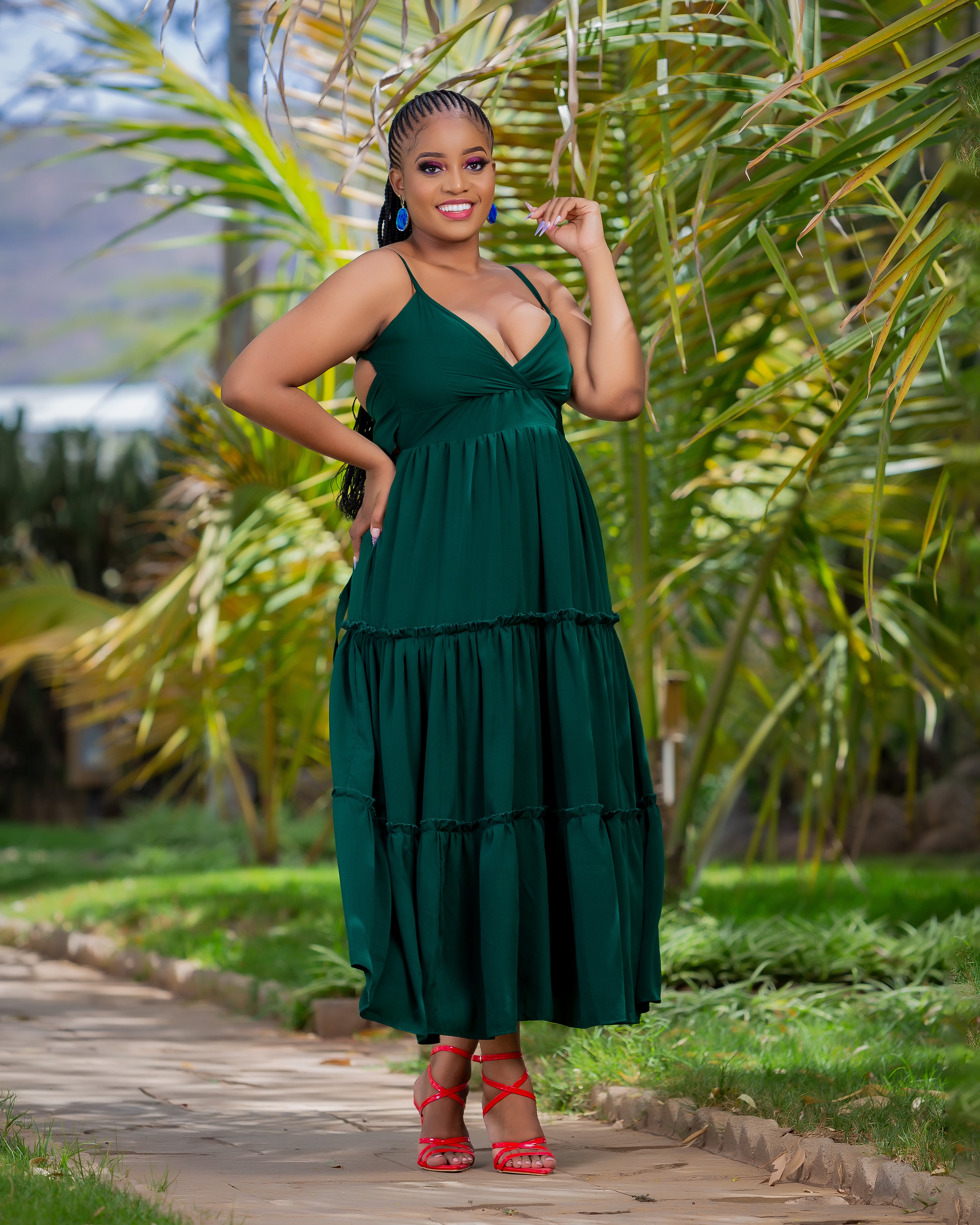 Kaptim Maxi Dress Emerald Green Olakira Craft