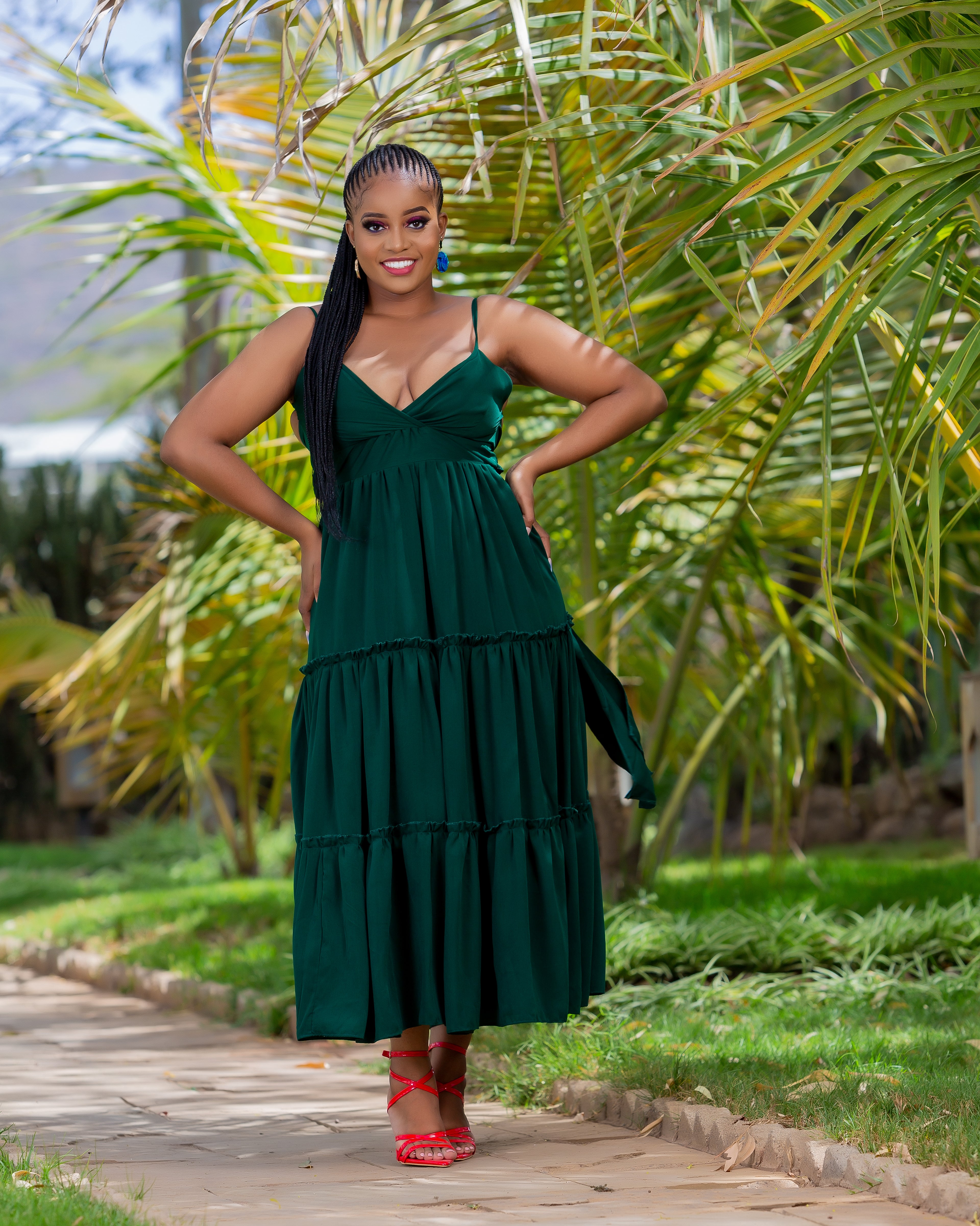 Kaptim Maxi Dress Emerald Green Olakira Craft