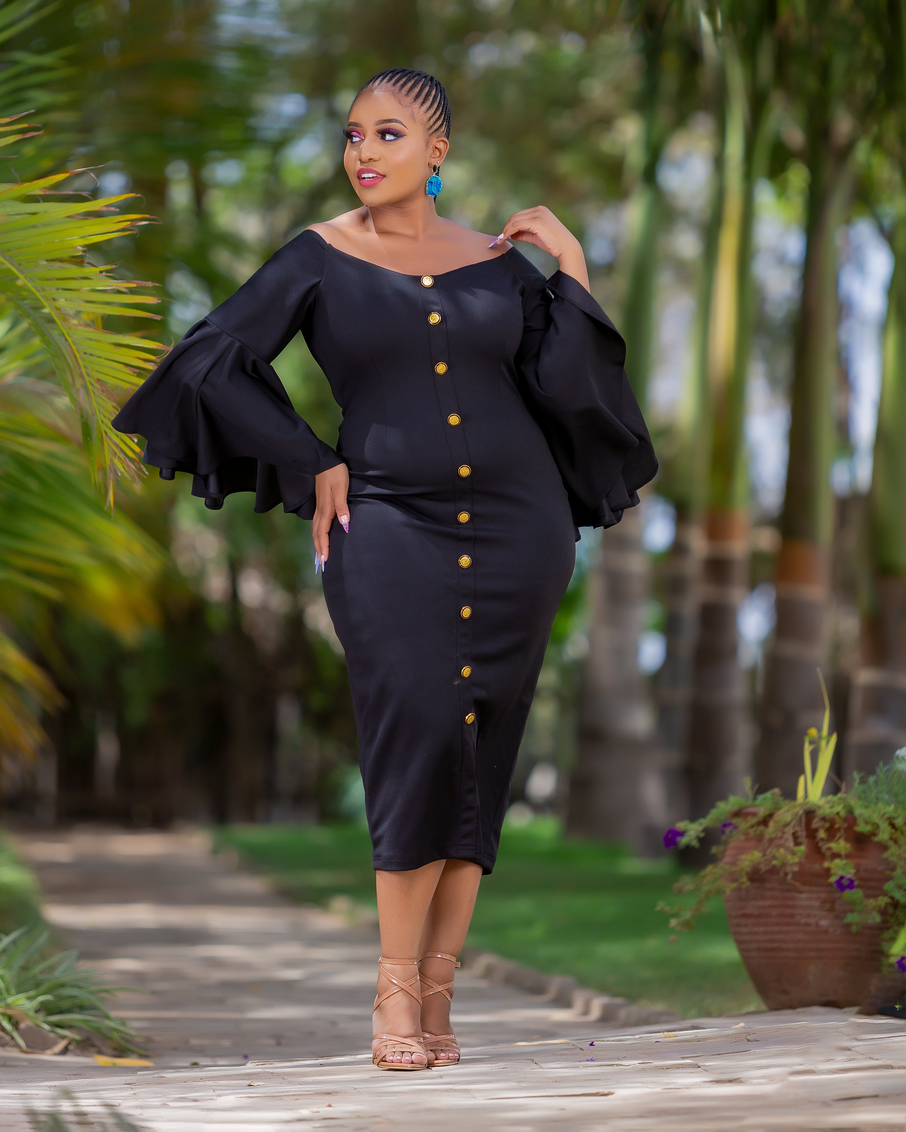 Koteyo Midi Dress Black Olakira Craft