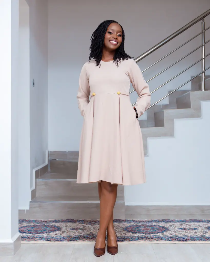 [Beige] Achivwa Dress Beige (2XS)
