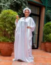 Akado Kaftan Only Without Headband White