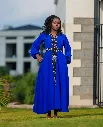 Ankara Arosen Maxi Dress Blue Black