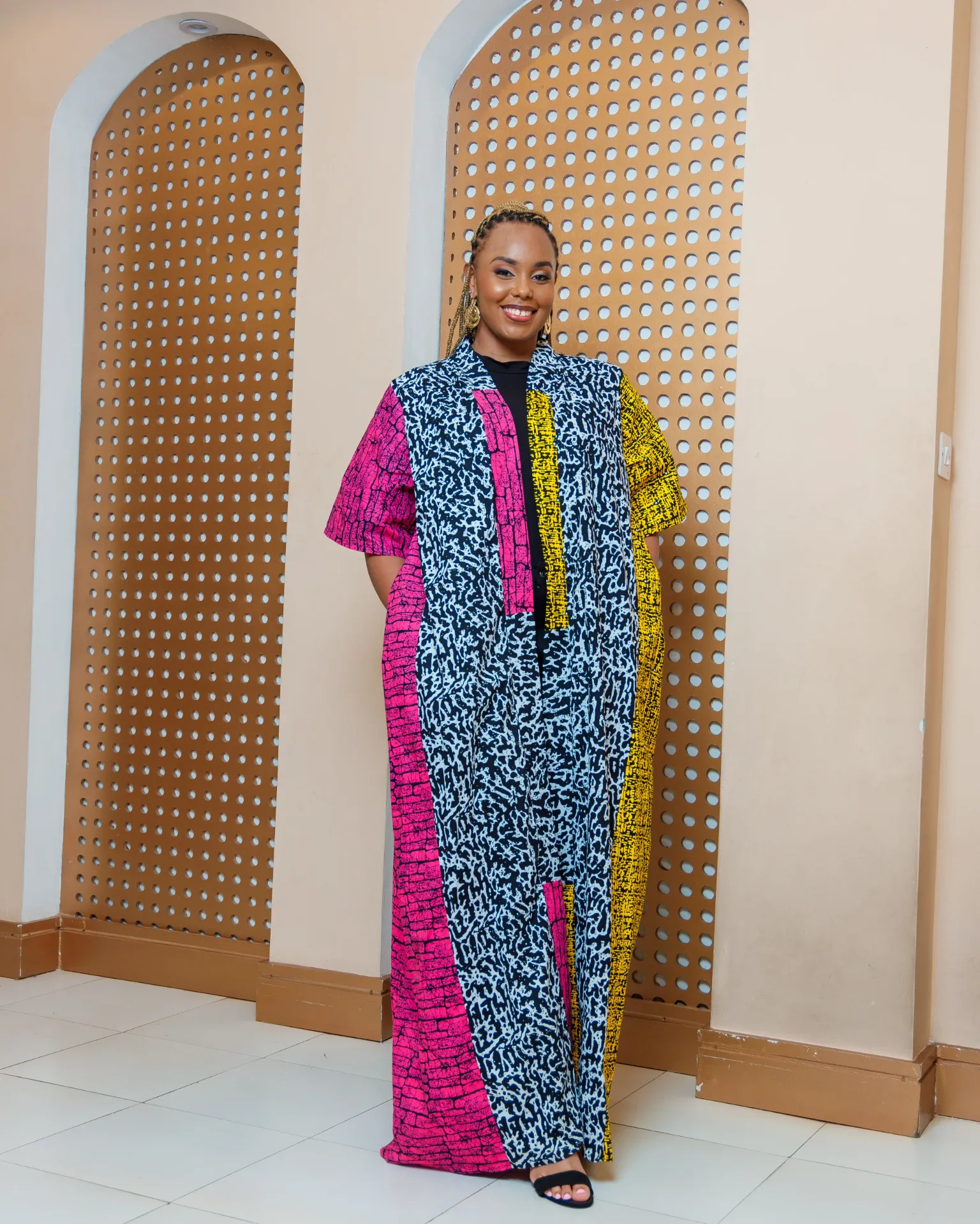 [Yellow] Ankara Laset Kimono (2XS)