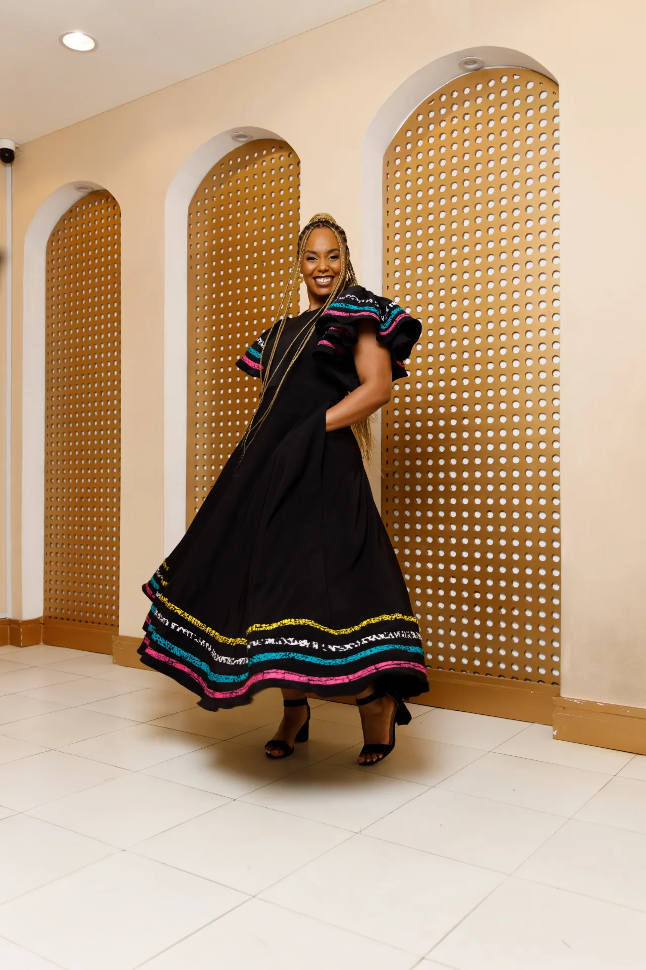 Ankara Nafoyo Dress Black