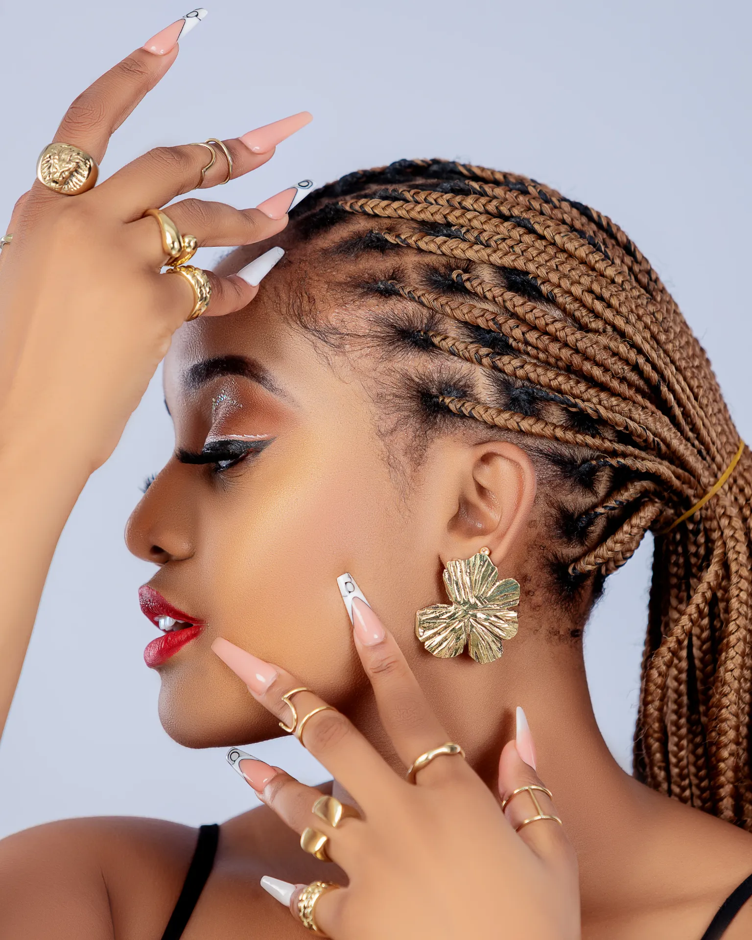 [Gold] Lurambi Full Set (Earrings + Ring)