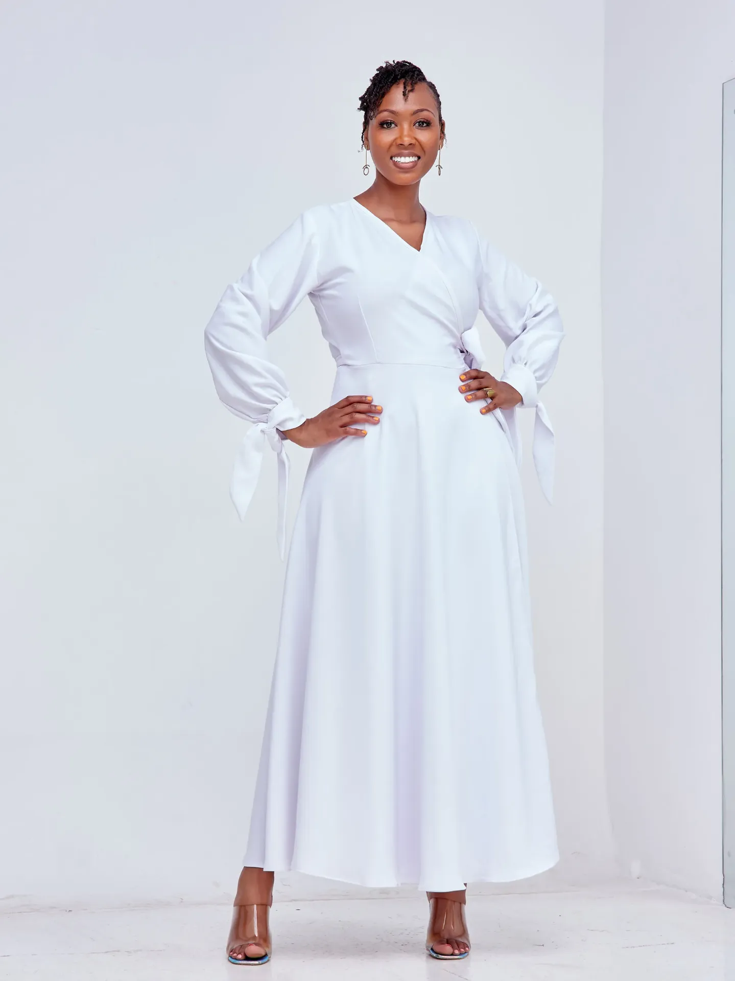 Asali Maxi Wrap Dress White