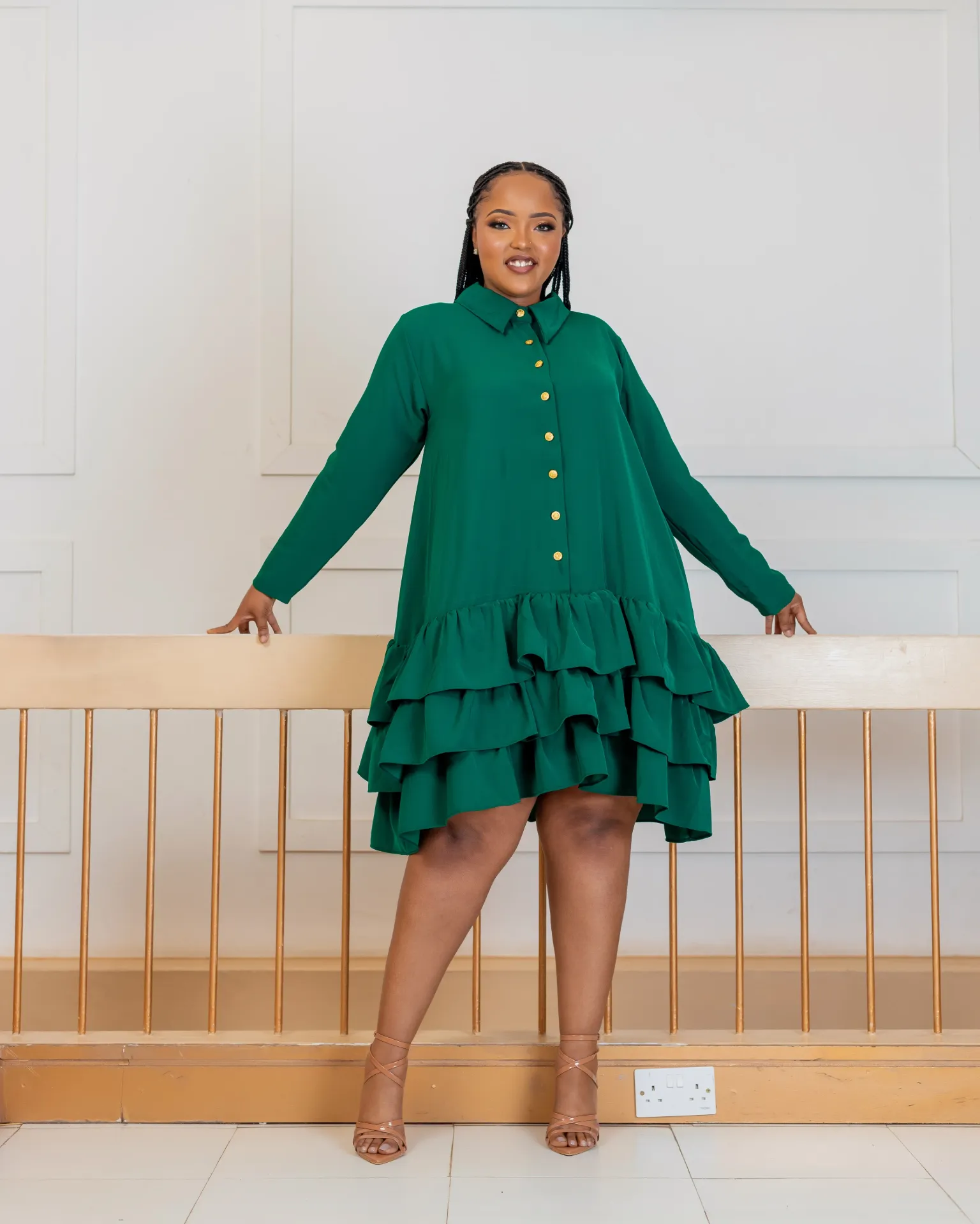 Ayweyo Shift Dress Emerald Green