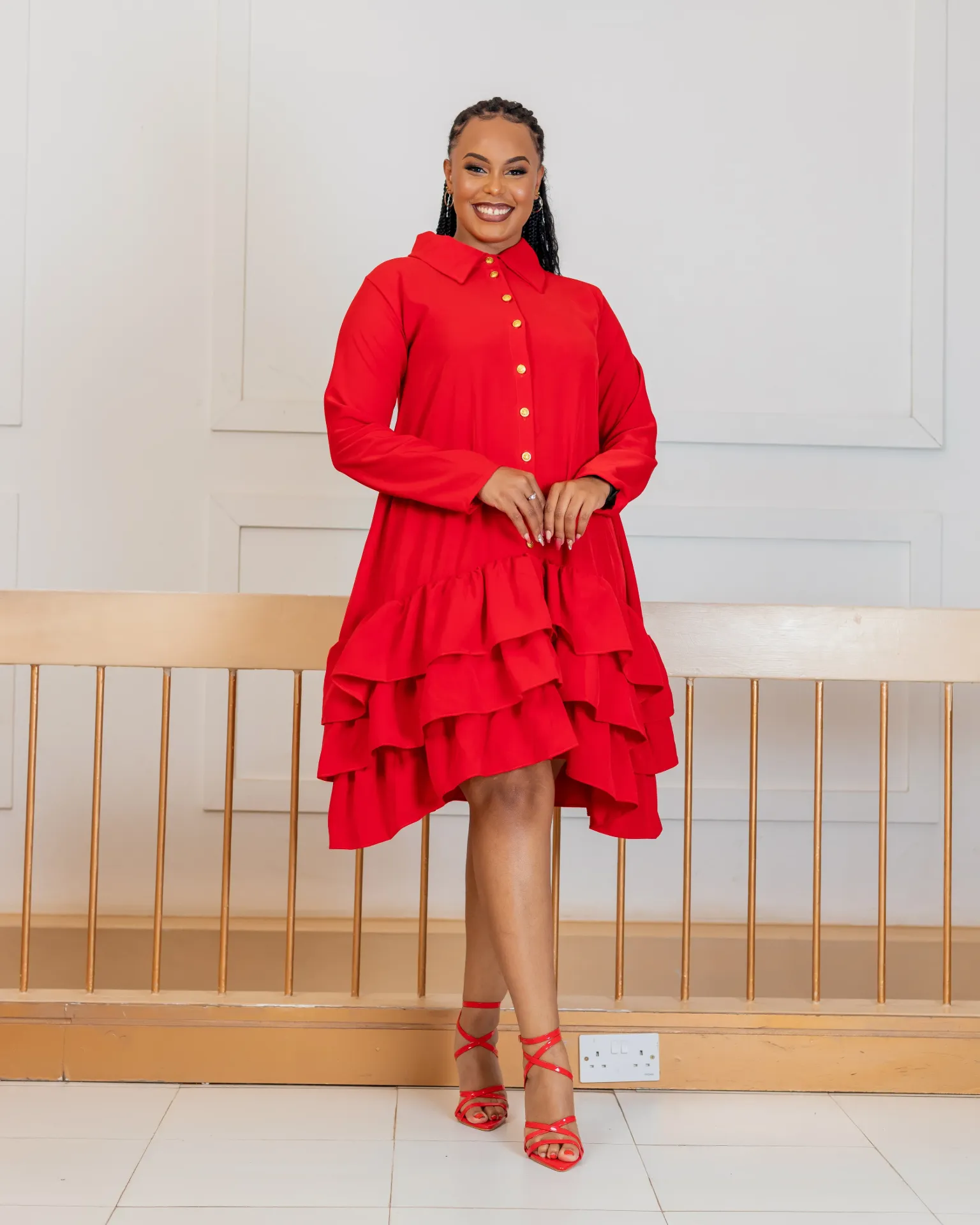 Ayweyo Shift Dress Red