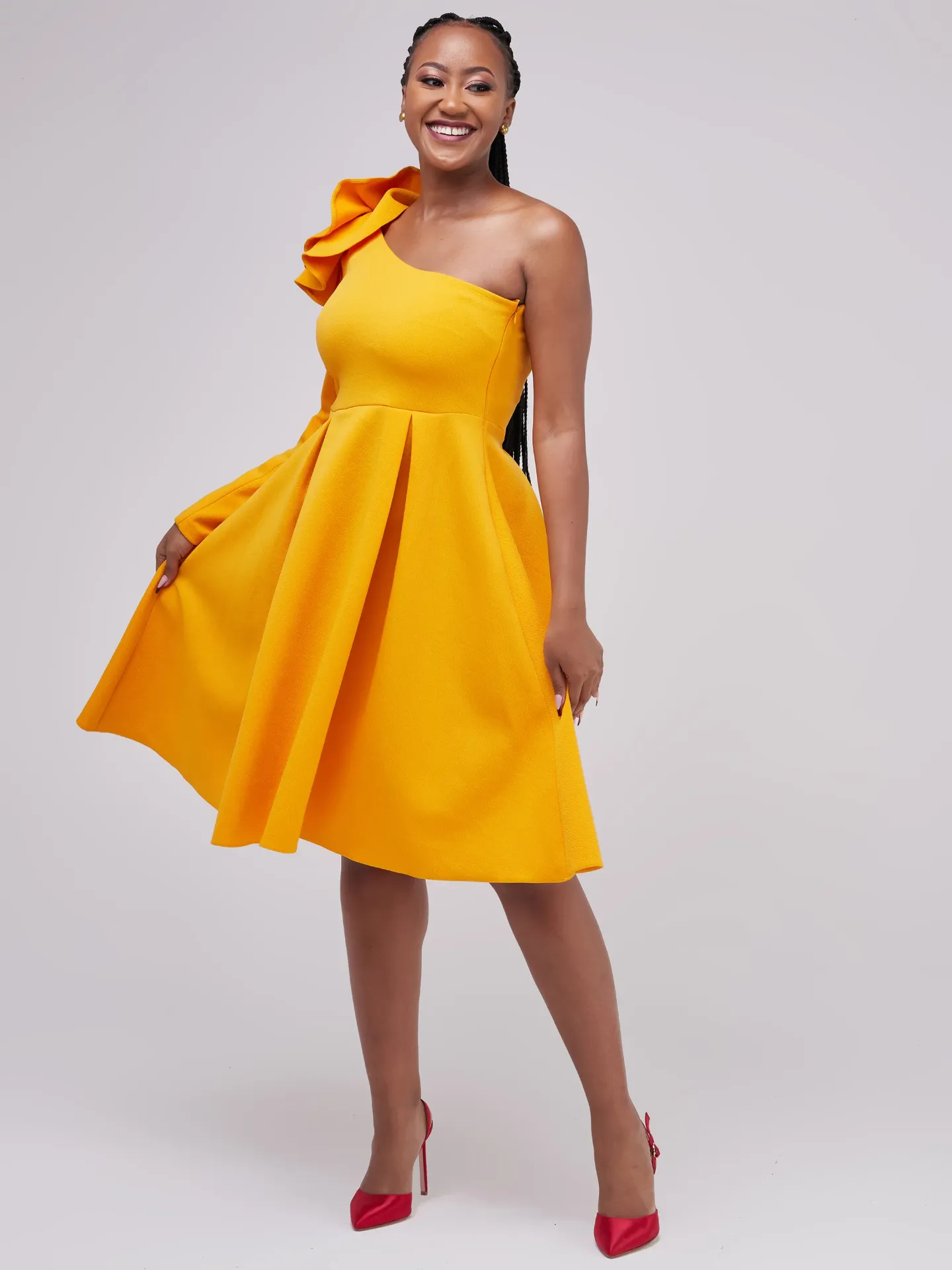 [Yellow] Cara Dress Mustard Yellow (2XS)
