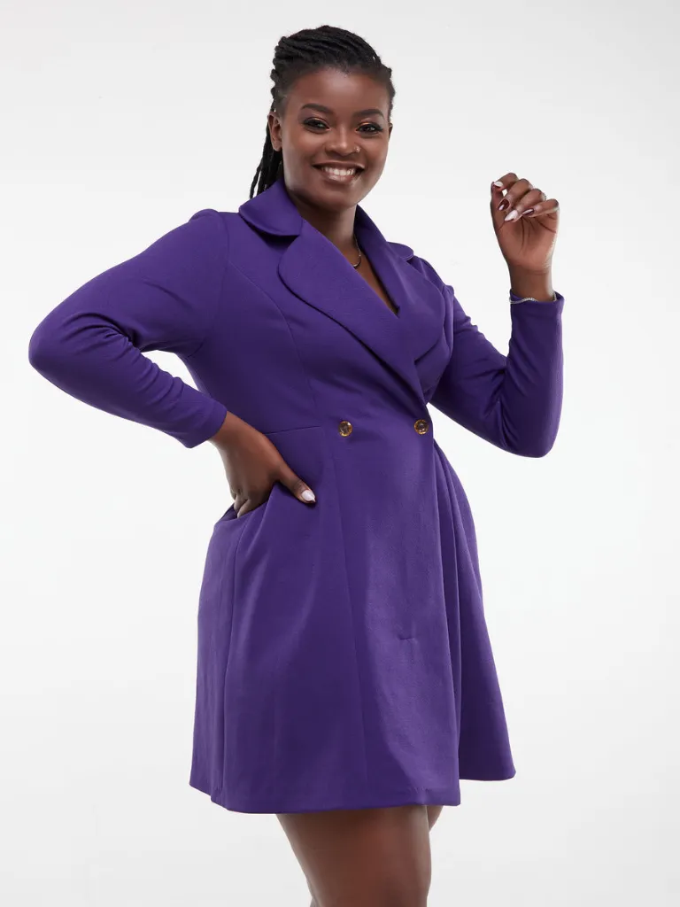 [Purple] Kalasha Coat Dress Purple (2XS)