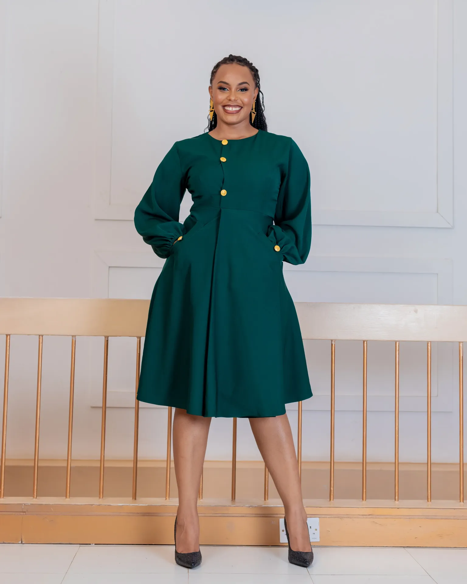 Kanaani Dress Emerald Green