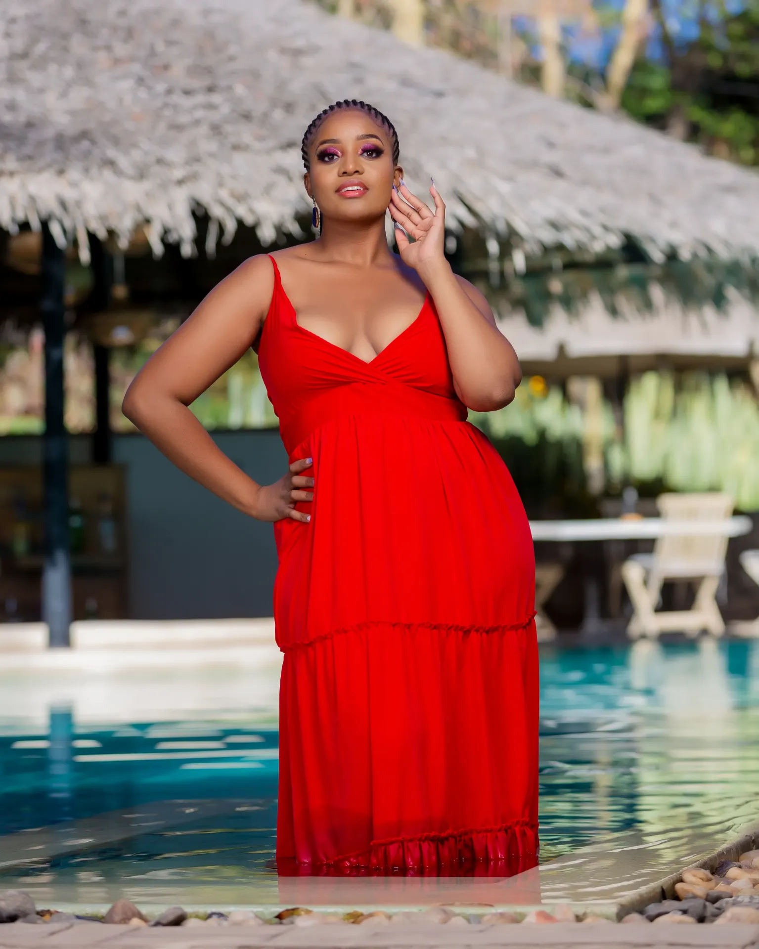 Kaptim Maxi Dress Red