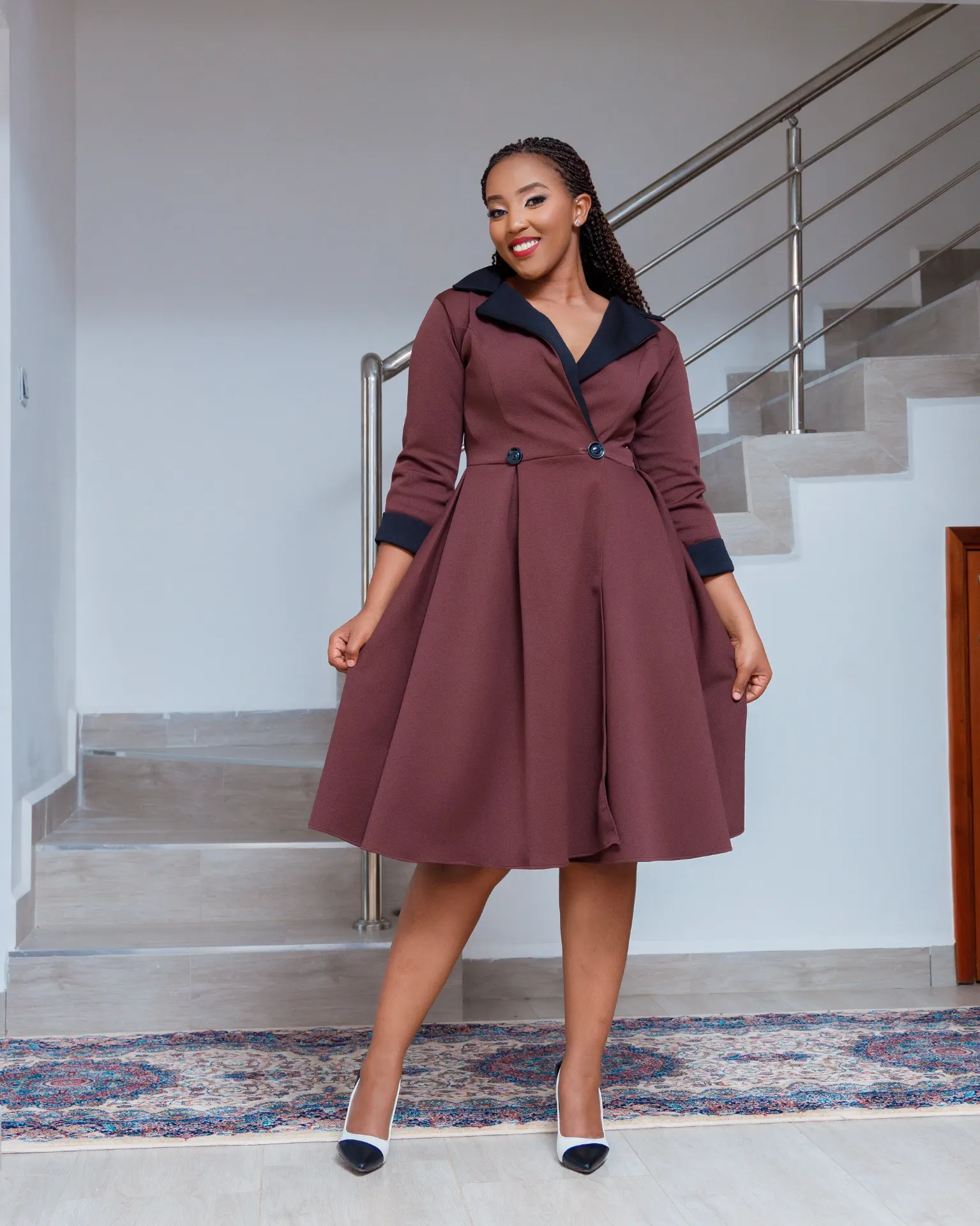 Kebirigo Dress Chocolate Brown
