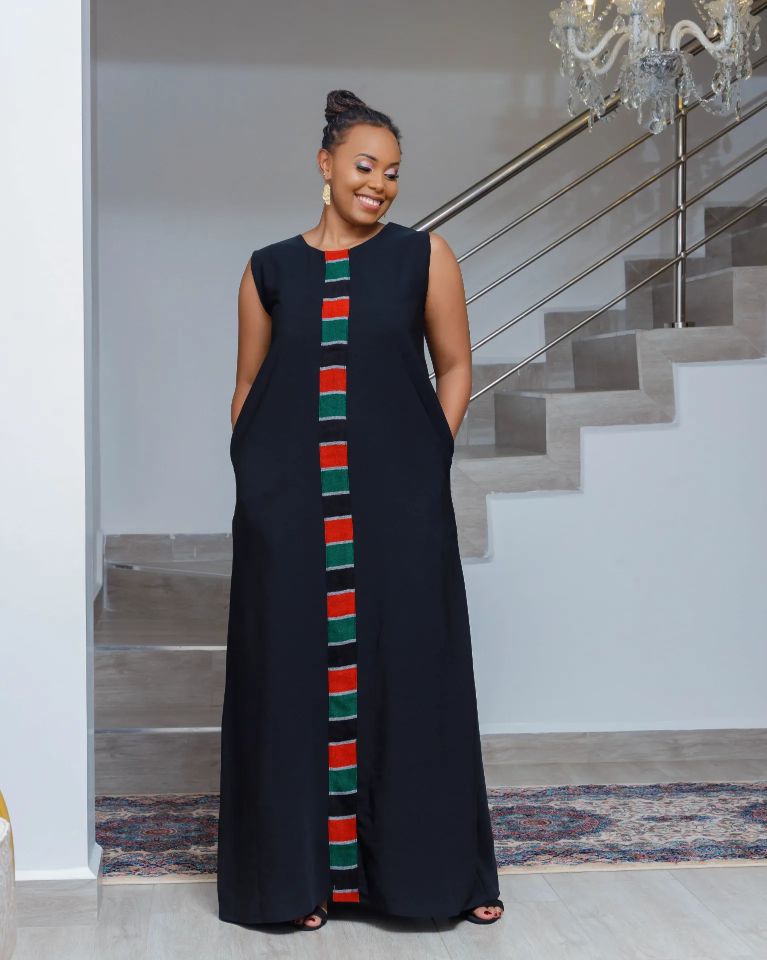 Kenyan Flag Chola Maxi Dress Black