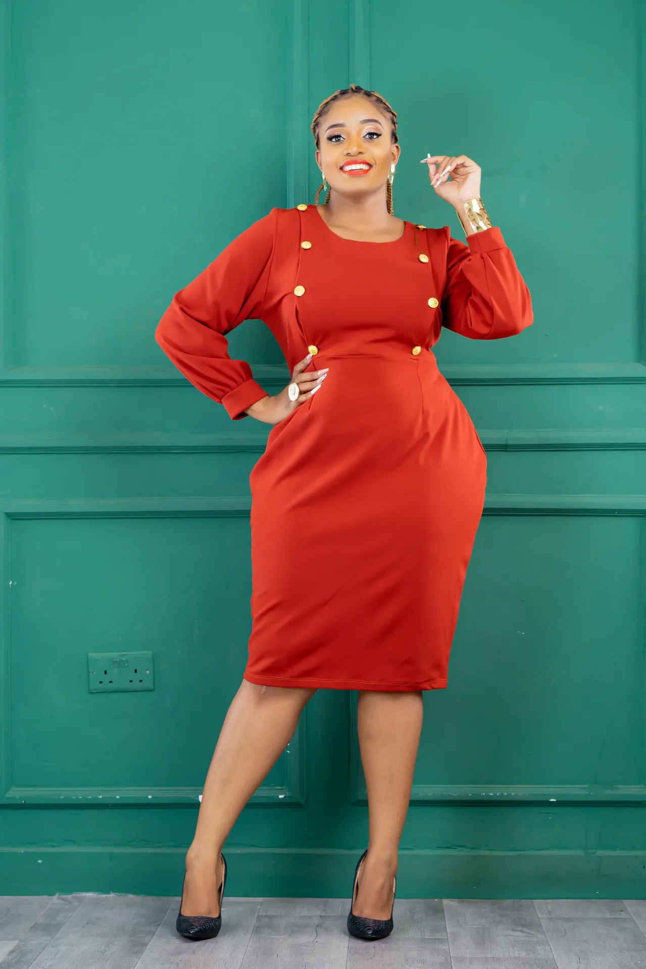 Koilel Dress Fire Brown