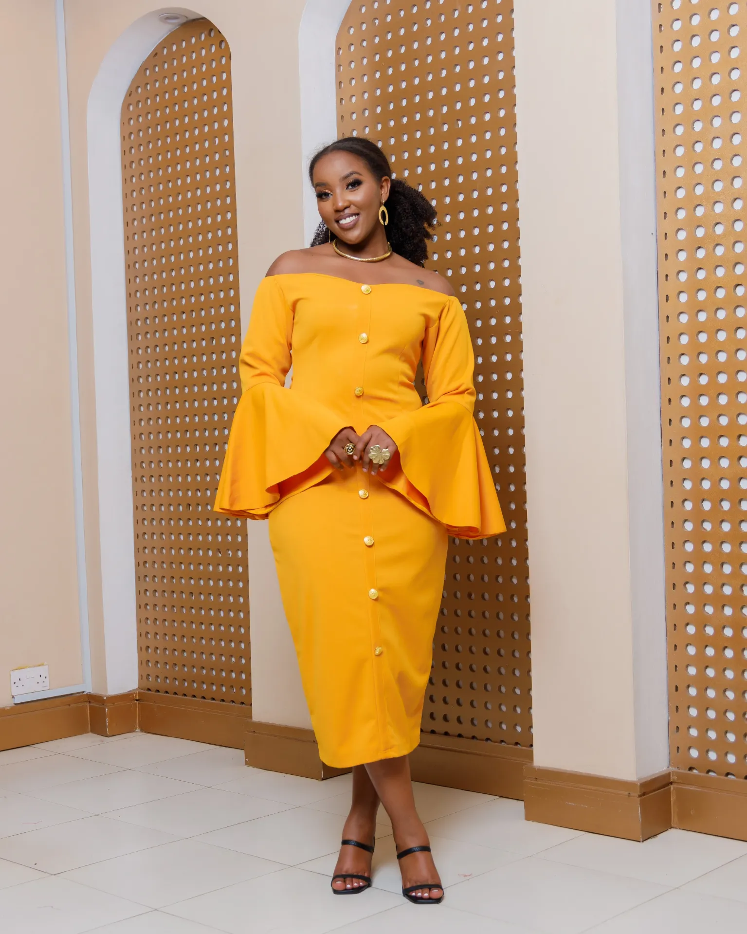 [Yellow] Koteyo Dress Mustard Yellow (2XS)