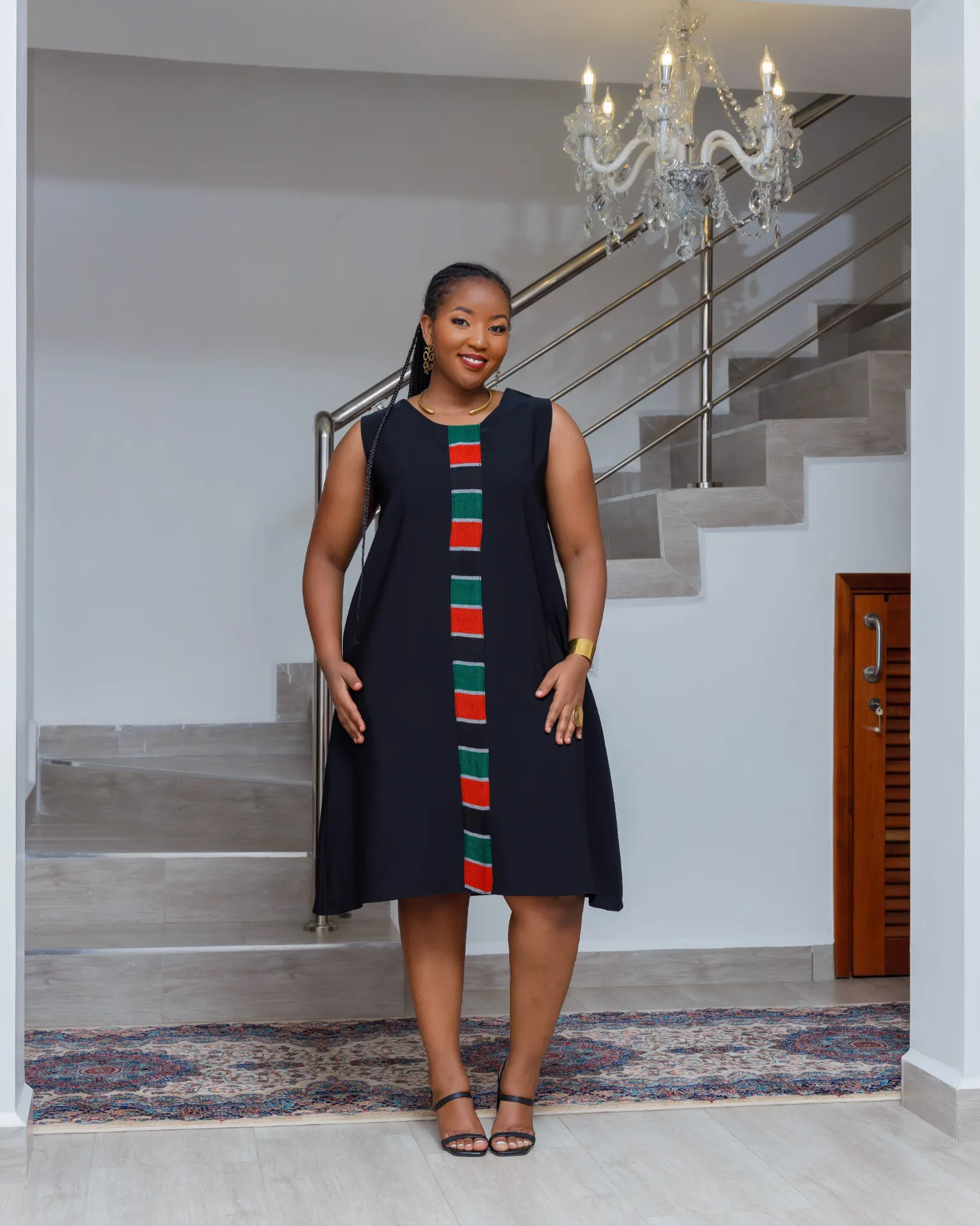 Maasai Chola Knee Length Black