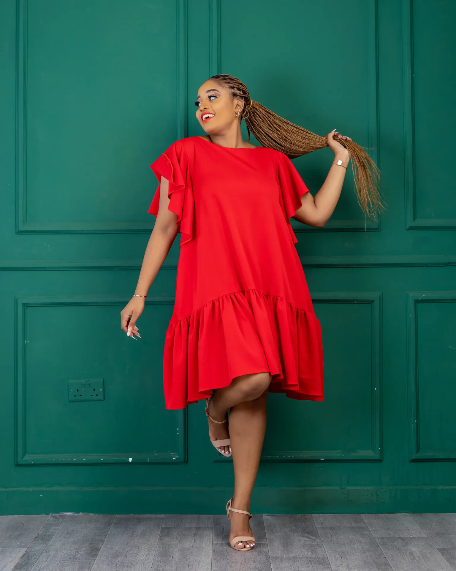 Maliki Shift Dress Red