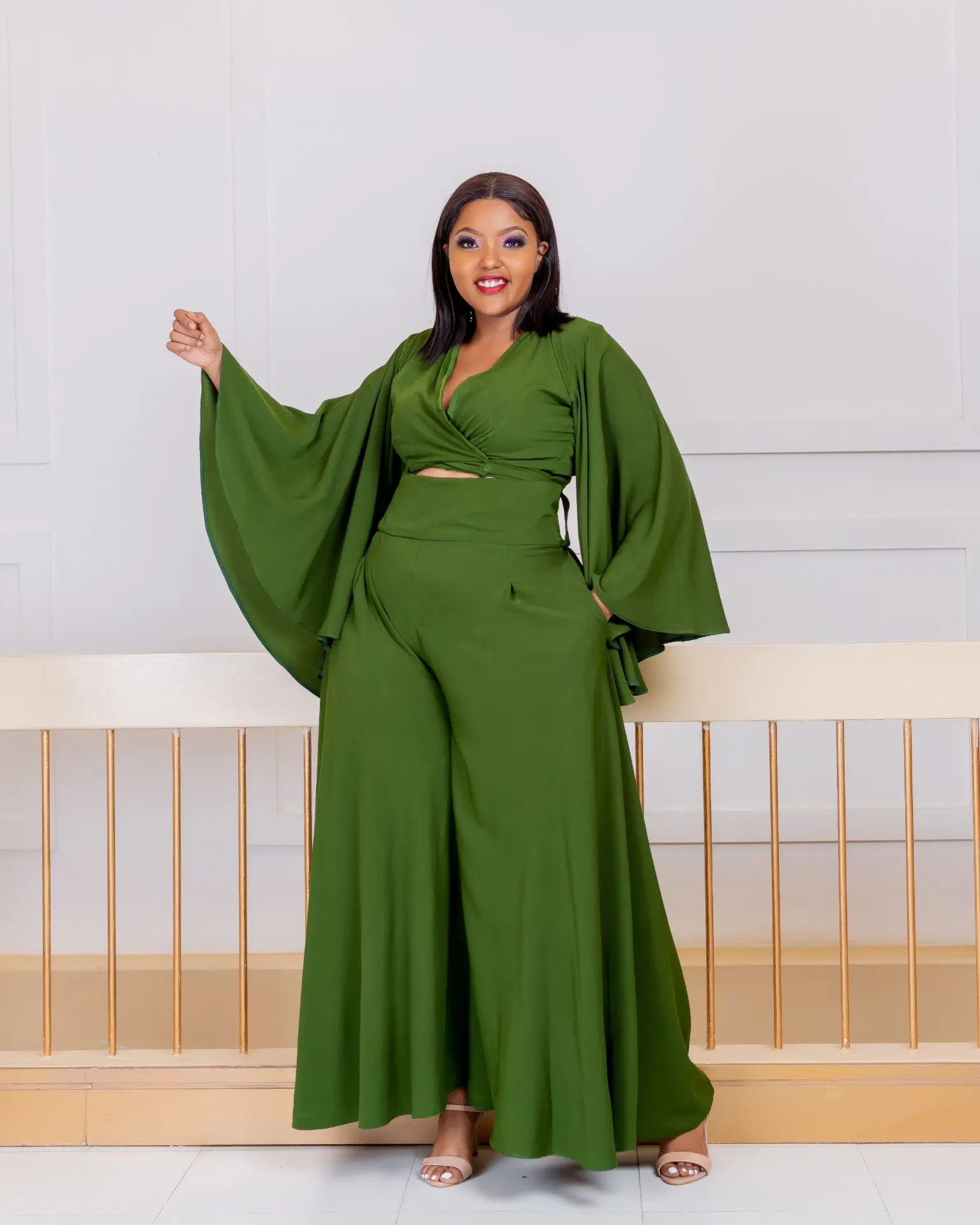 [Green] Matian Pallazo Pants Only Jungle Green (2XS)