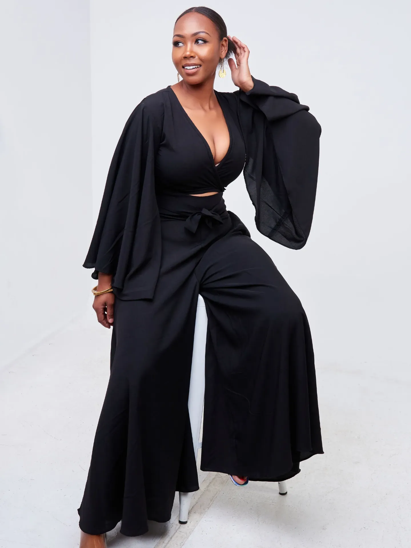 [Black] Matian Set Pallazo Top Black (2XS)