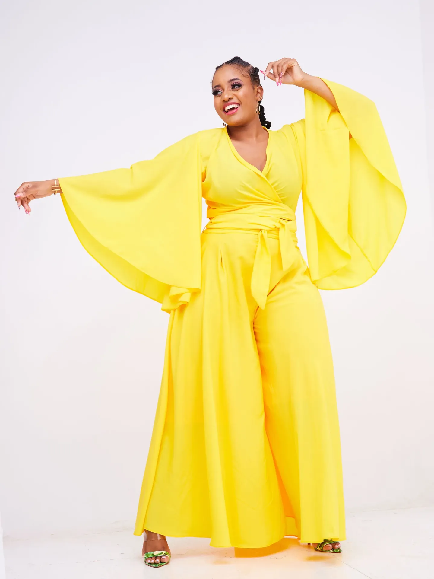 Matian Set Pallazo Top Yellow
