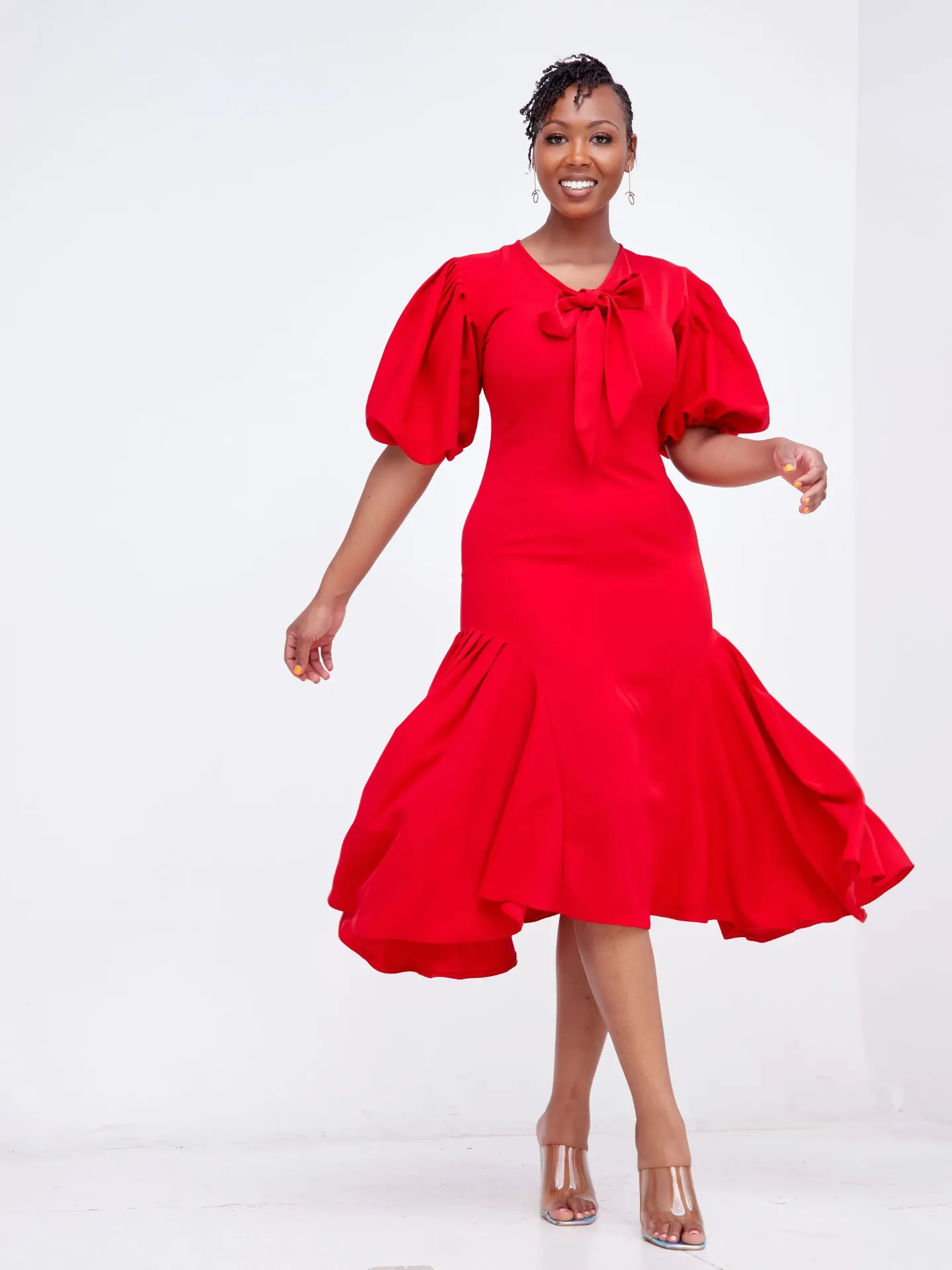 [Red] Mbita Midi Dress (2XS)