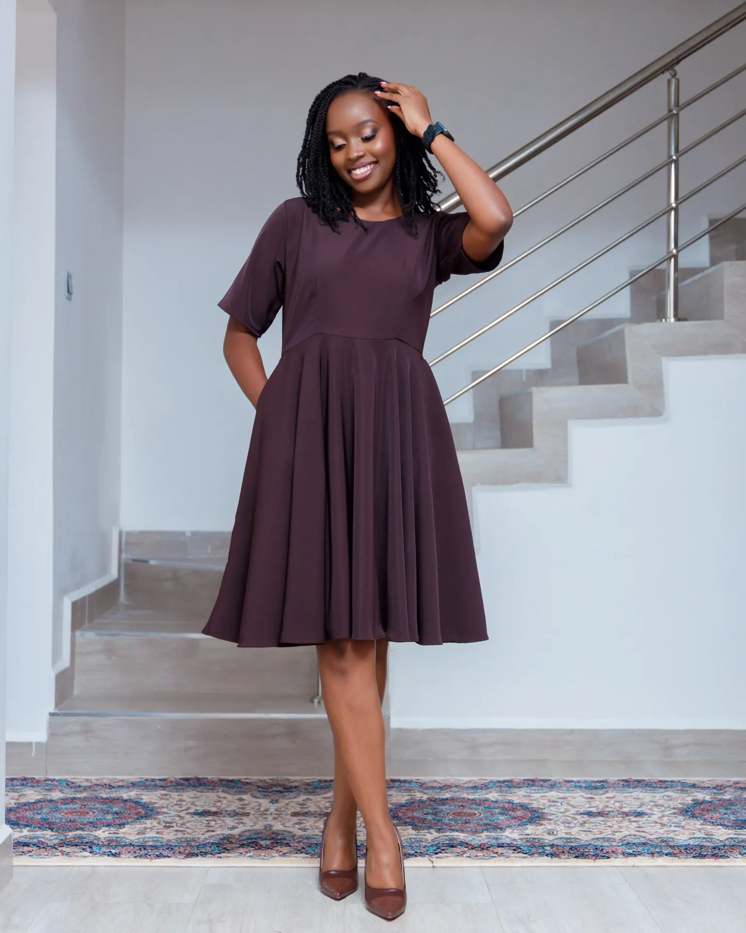 Menyenya Dress Chocolate Brown