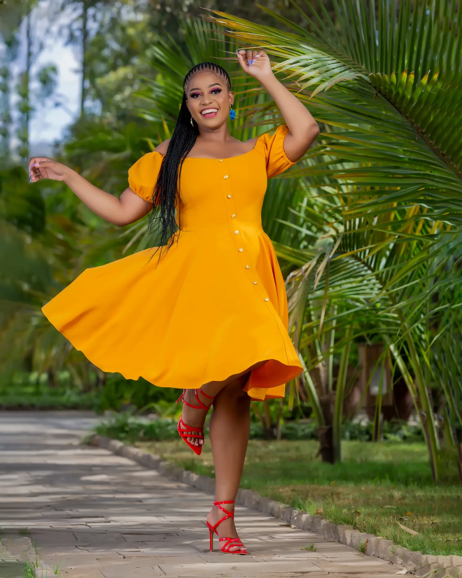 Riat Midi Dress Mustard Yellow