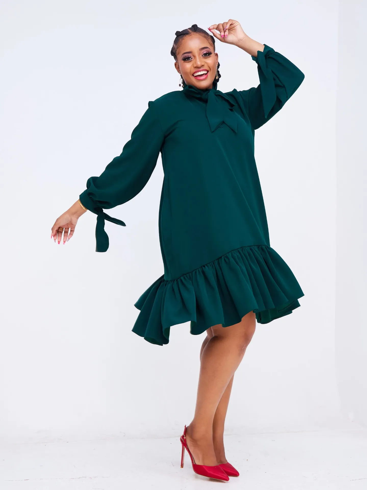 [Green] Ruro Shift Dress Hunters Green (2XS)