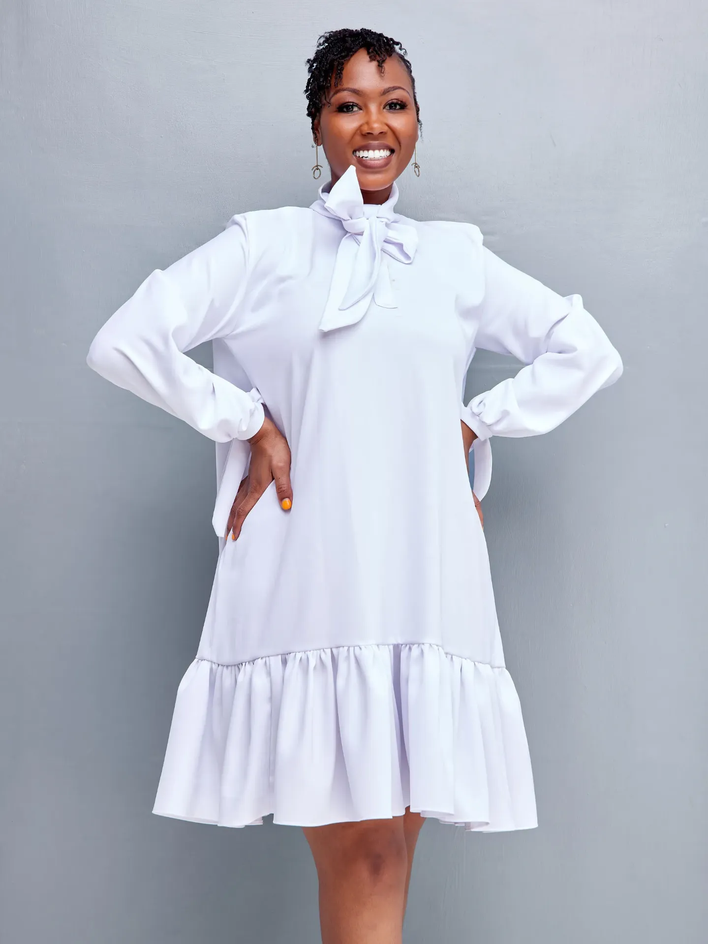 [White] Ruro Shift Dress White (2XS)