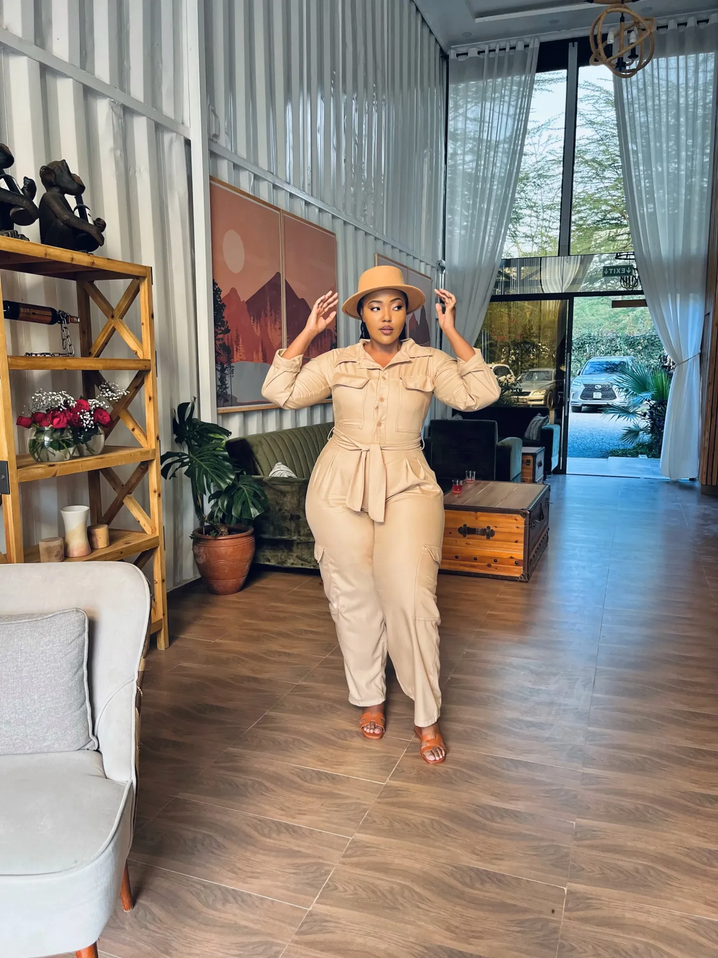[Beige] Safari Mara Jumpsuit Beige (2XS)