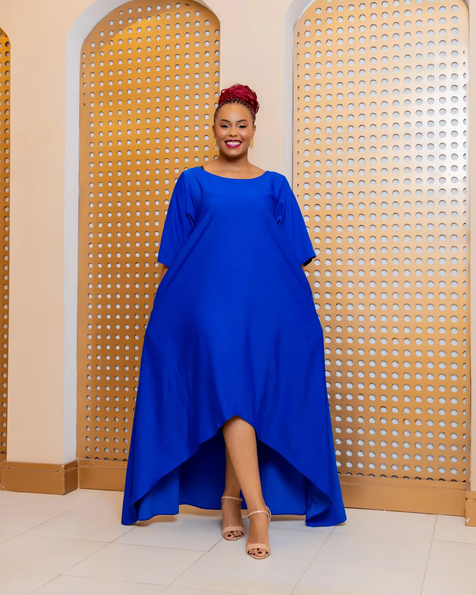 [Blue] Saito Maxi Shift Dress Royal Blue (2XS)