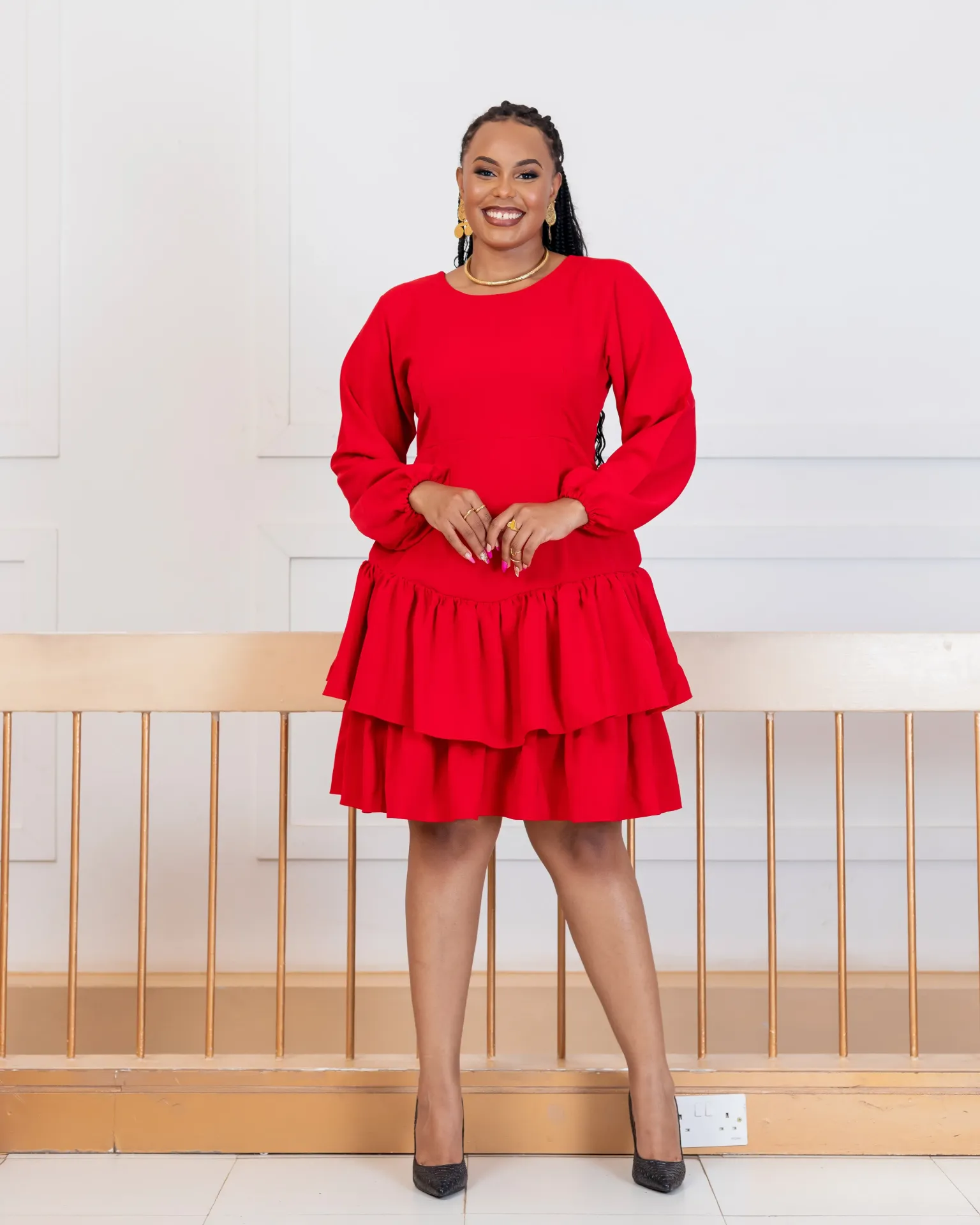 [Red] Soy Dress Red (2XS)