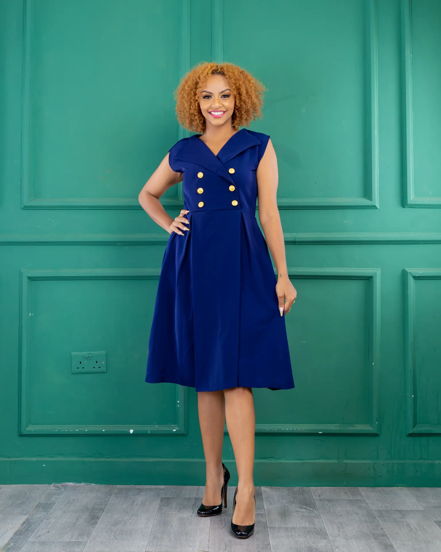 Thayu Dress Navy Blue
