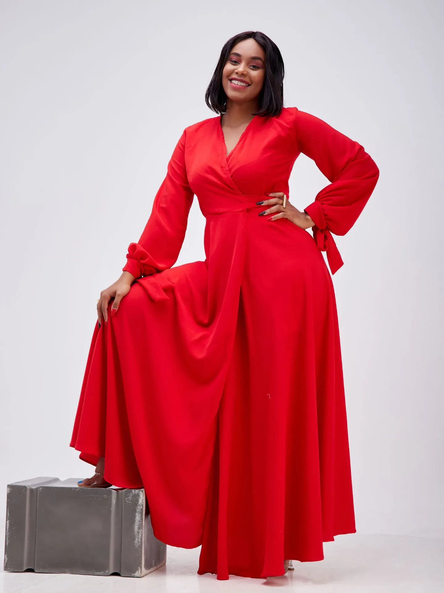 [Red] Asali Maxi Dress Red (2XS)