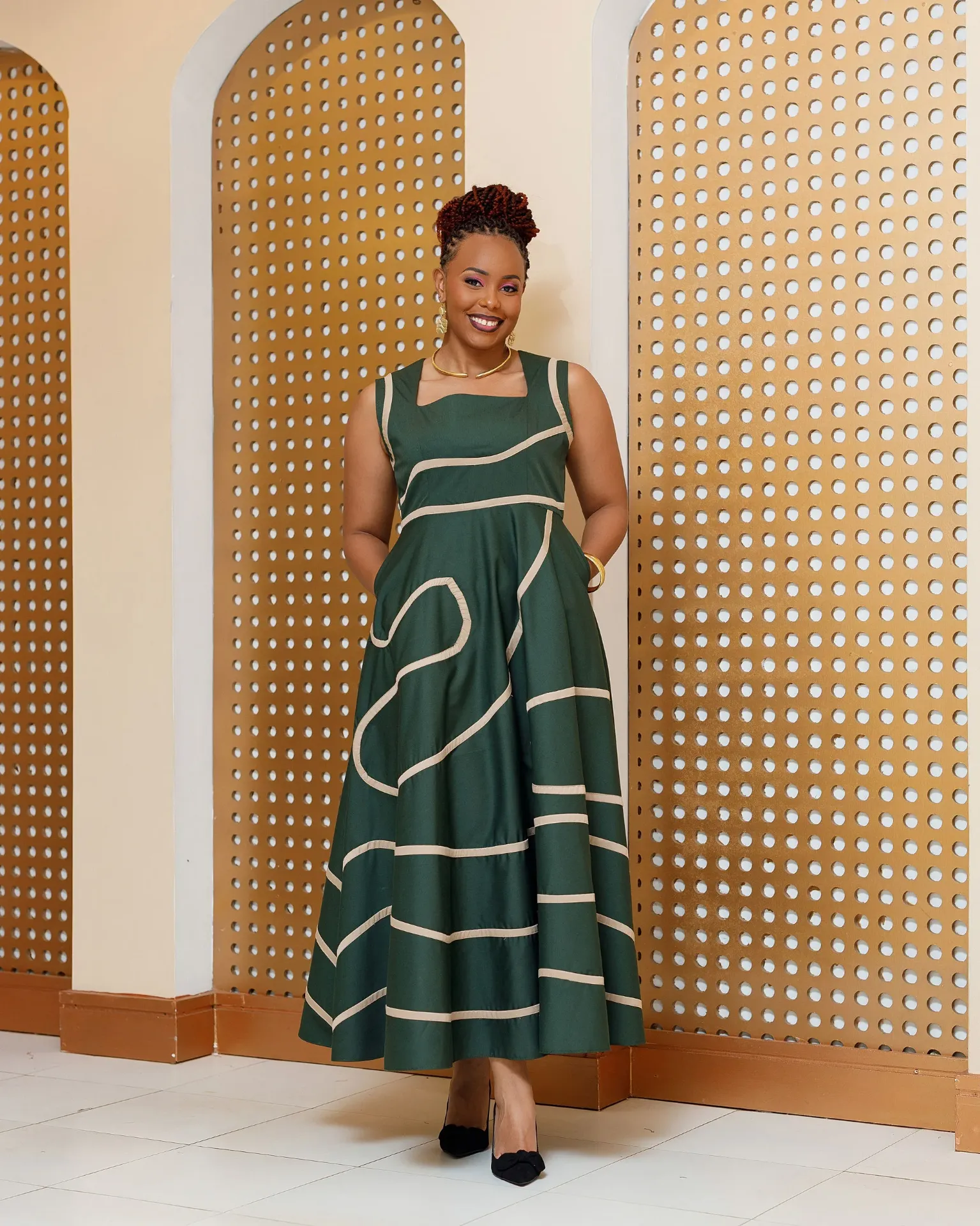 Banya Cotton Maxi Dress - Jungle Green
