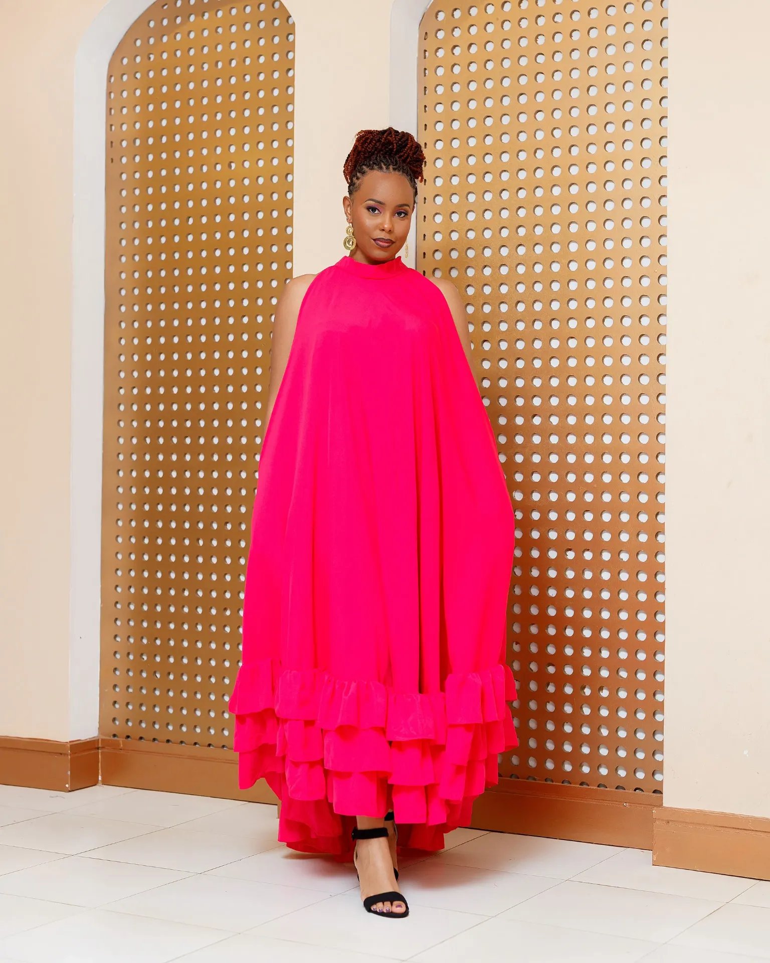 Baragoi Cotton Maxi Dress - Hot Pink