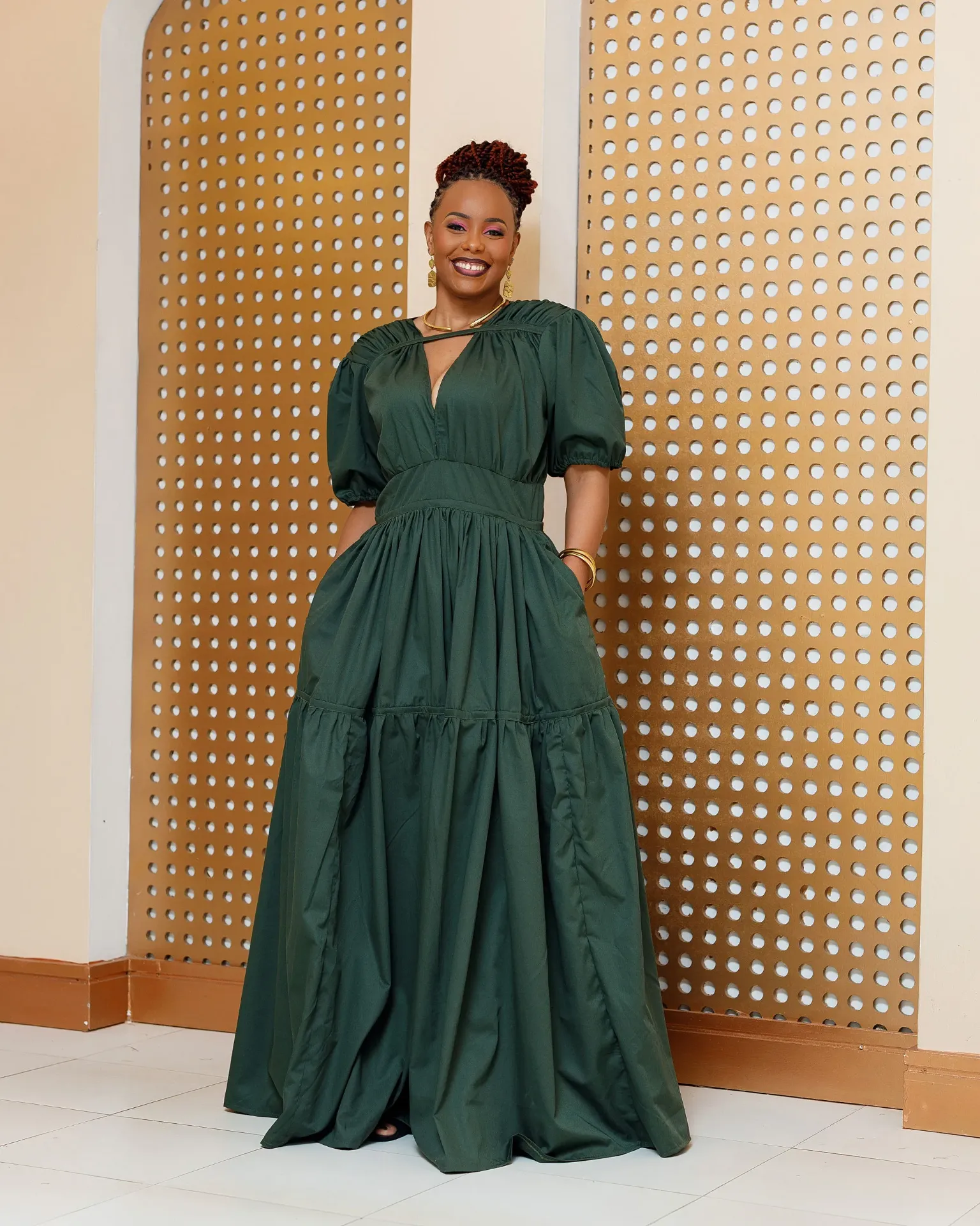 Barua Cotton Maxi Dress - Jungle Green