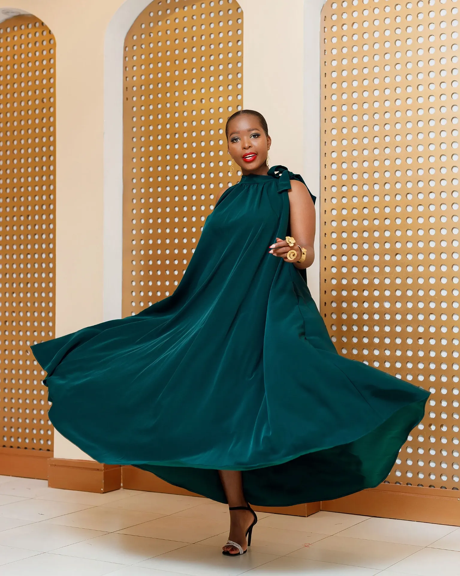 Batani Cotton Maxi Dress - Emerald Green