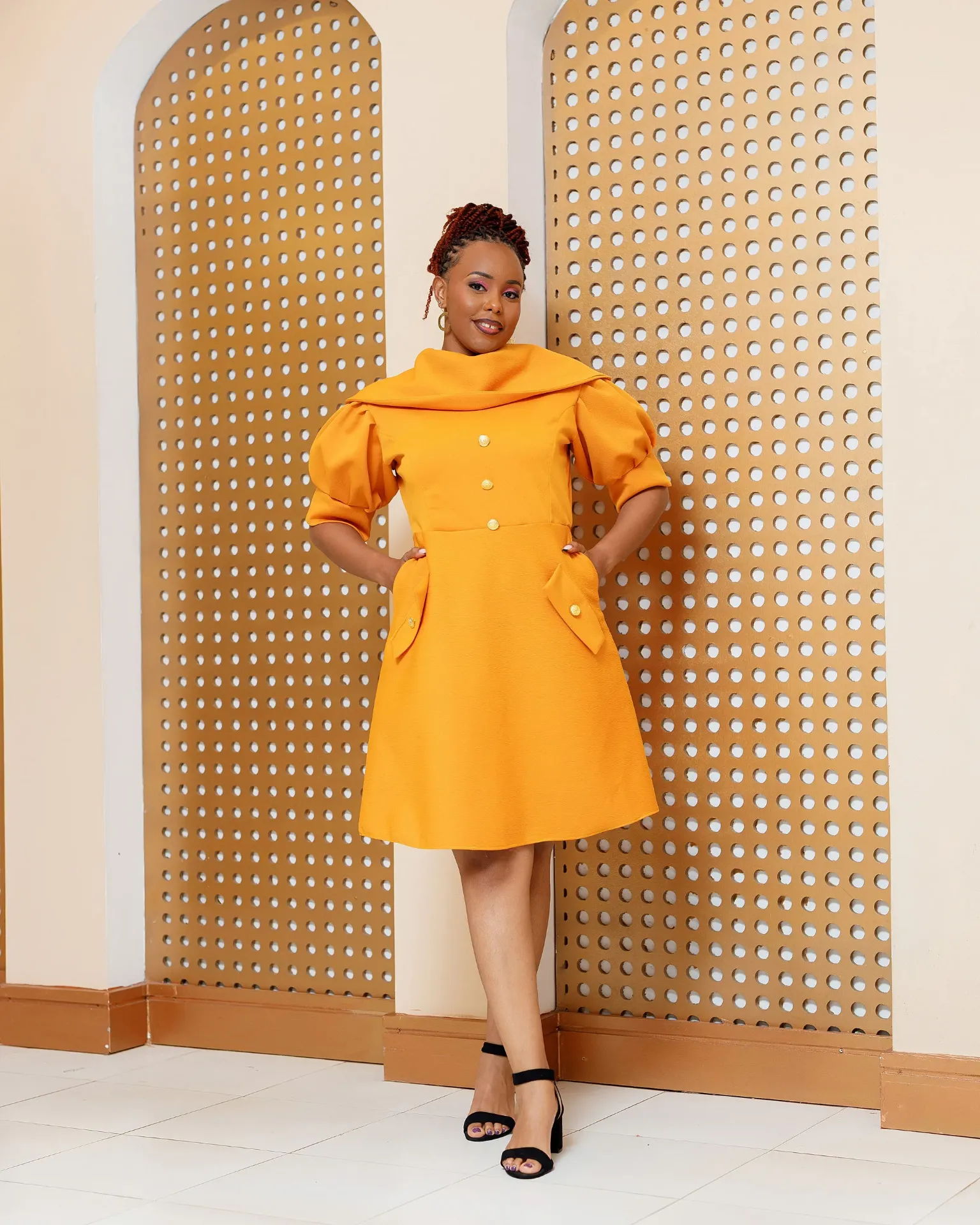 [MUSTARD YELLOW] Kamae Dress -Mustard Yellow (2XS)
