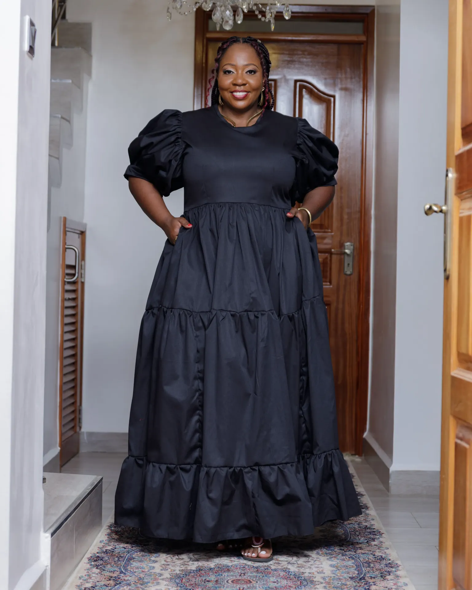 Kaseve Cotton Maxi Dress - Black