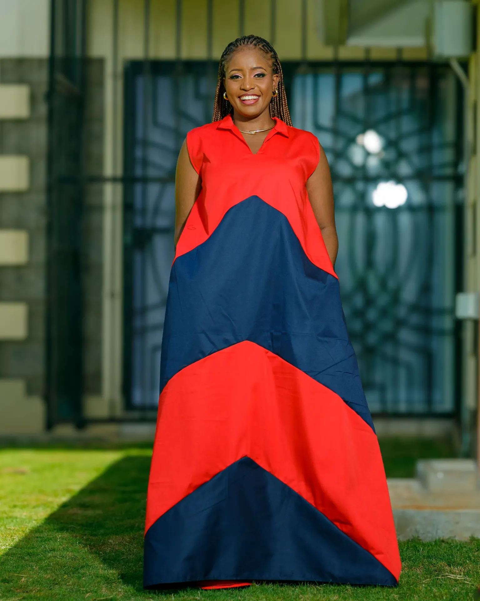 [Navy] Kiatine Cotton Maxi Dress - Navy (2XS)